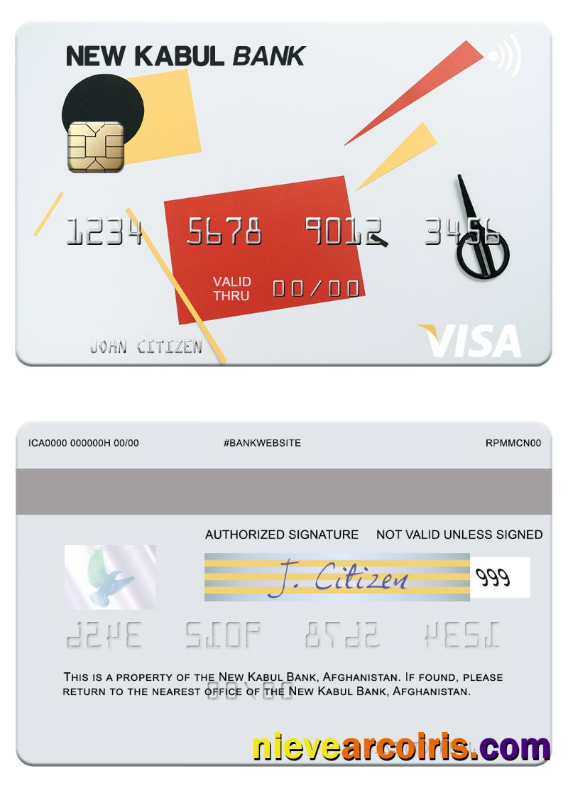Afghanistan New Kabul Bank visa card